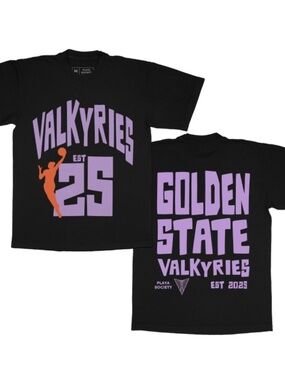 NEW WNBA PLAYA SOCIETY Golden StateValkyries '25' Graphic T-shirt Unisex L